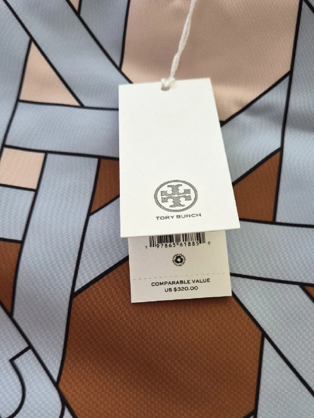 NWTs Tory Burch Basketweave Color Block Tote Bag - Blue/Tan